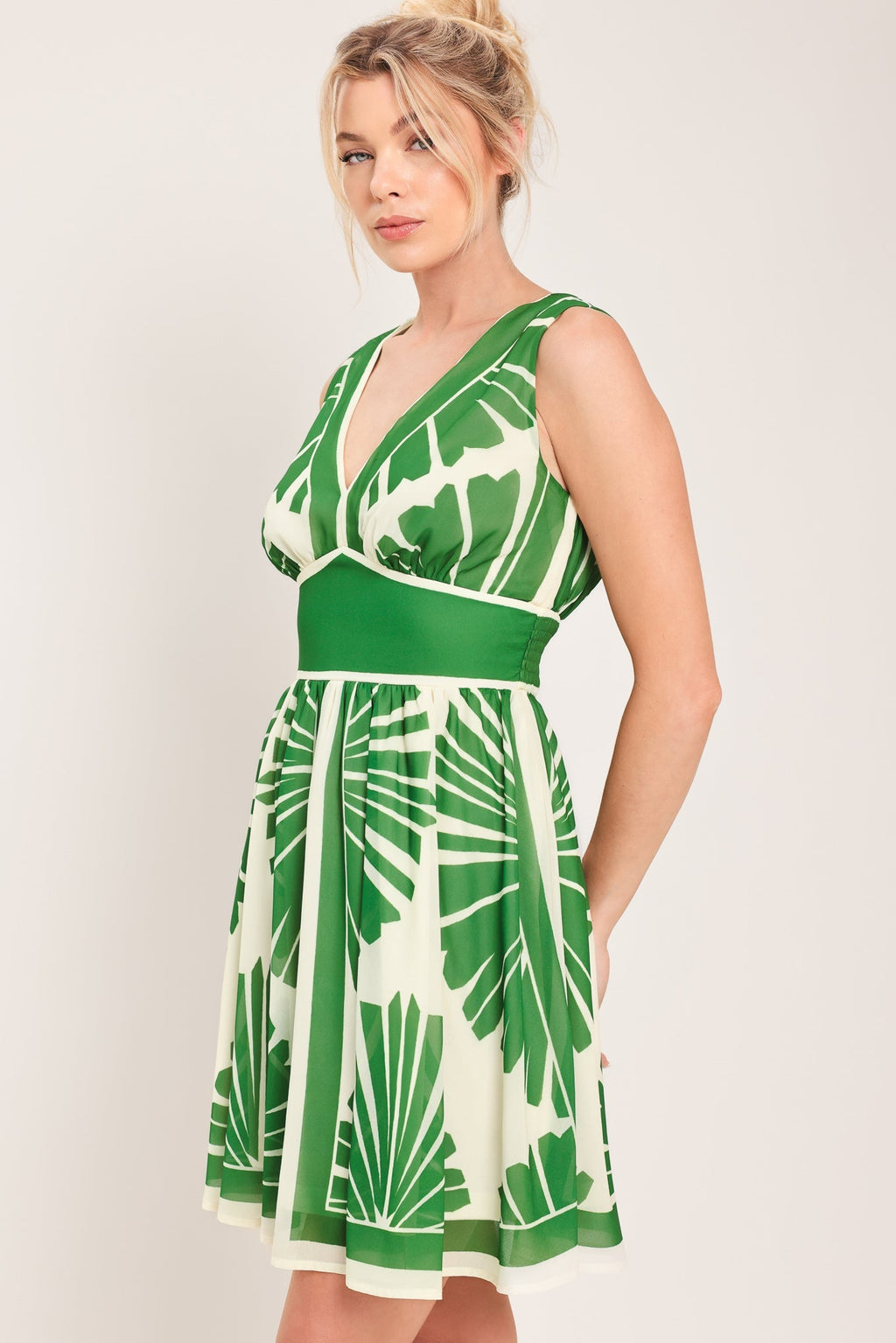 PALM BREEZE WOVEN MINI DRESS Flying Tomato