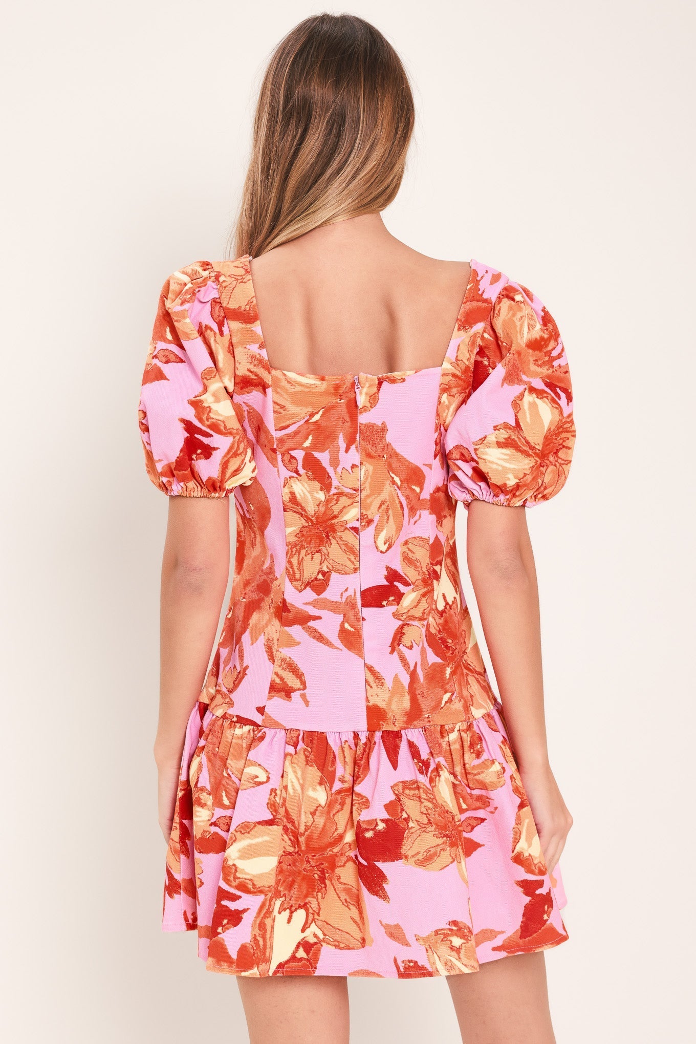 PINK BLOOM WOVEN MINI DRESS Flying Tomato