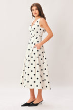 PURE POLKA WOVEN MIDI DRESS Flying Tomato