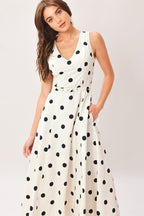PURE POLKA WOVEN MIDI DRESS Flying Tomato