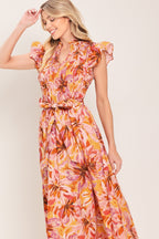 APRICOT BLOSSOM WOVEN MIDI DRESS Flying Tomato