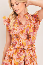 APRICOT BLOSSOM WOVEN MIDI DRESS Flying Tomato