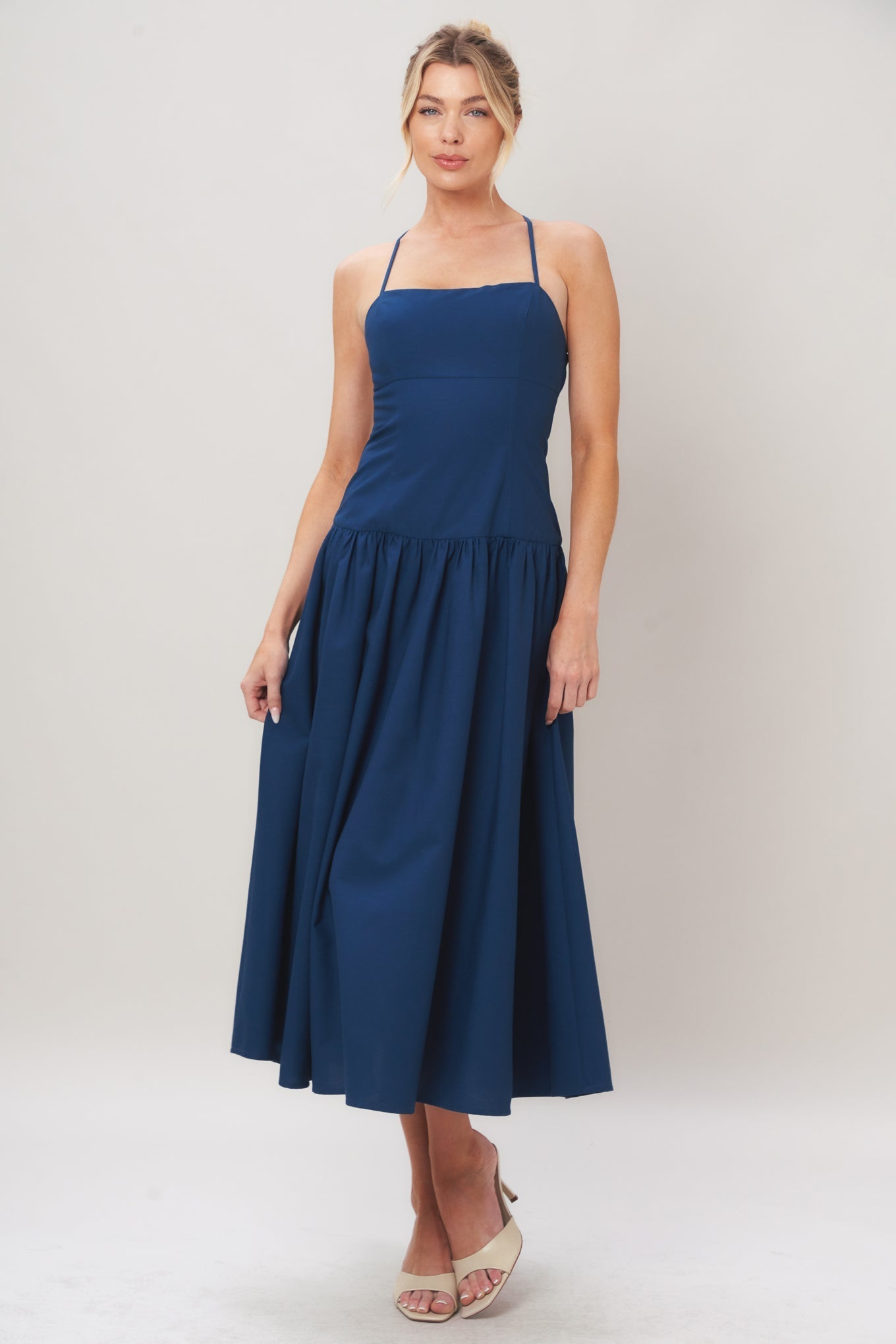 REFINED FLOW WOVEN MIDI DRESS Flying Tomato