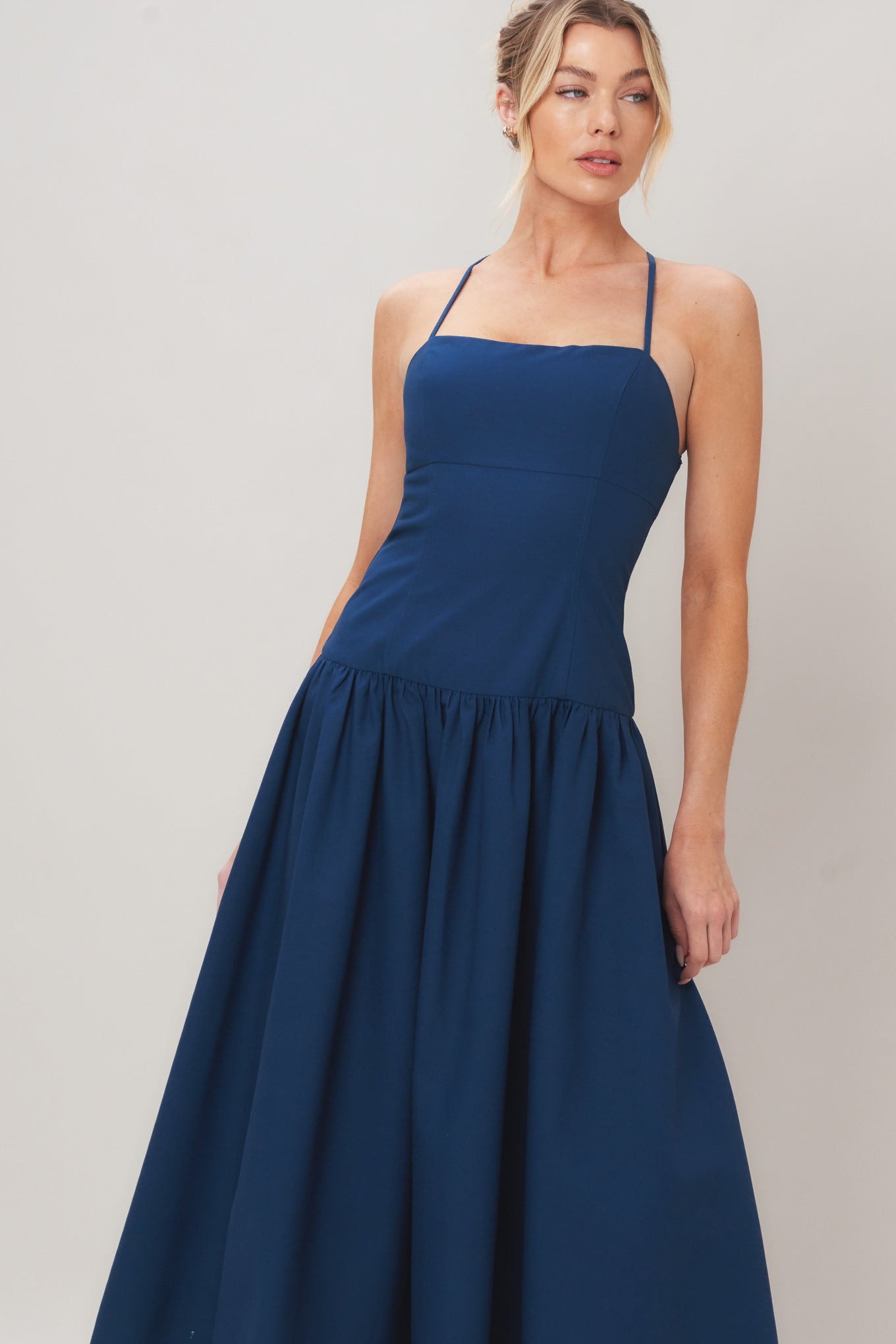 REFINED FLOW WOVEN MIDI DRESS Flying Tomato