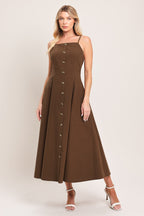 EARTHY GRACE WOVEN MIDI DRESS Flying Tomato