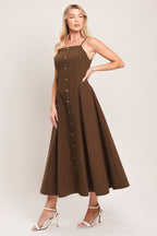 EARTHY GRACE WOVEN MIDI DRESS Flying Tomato