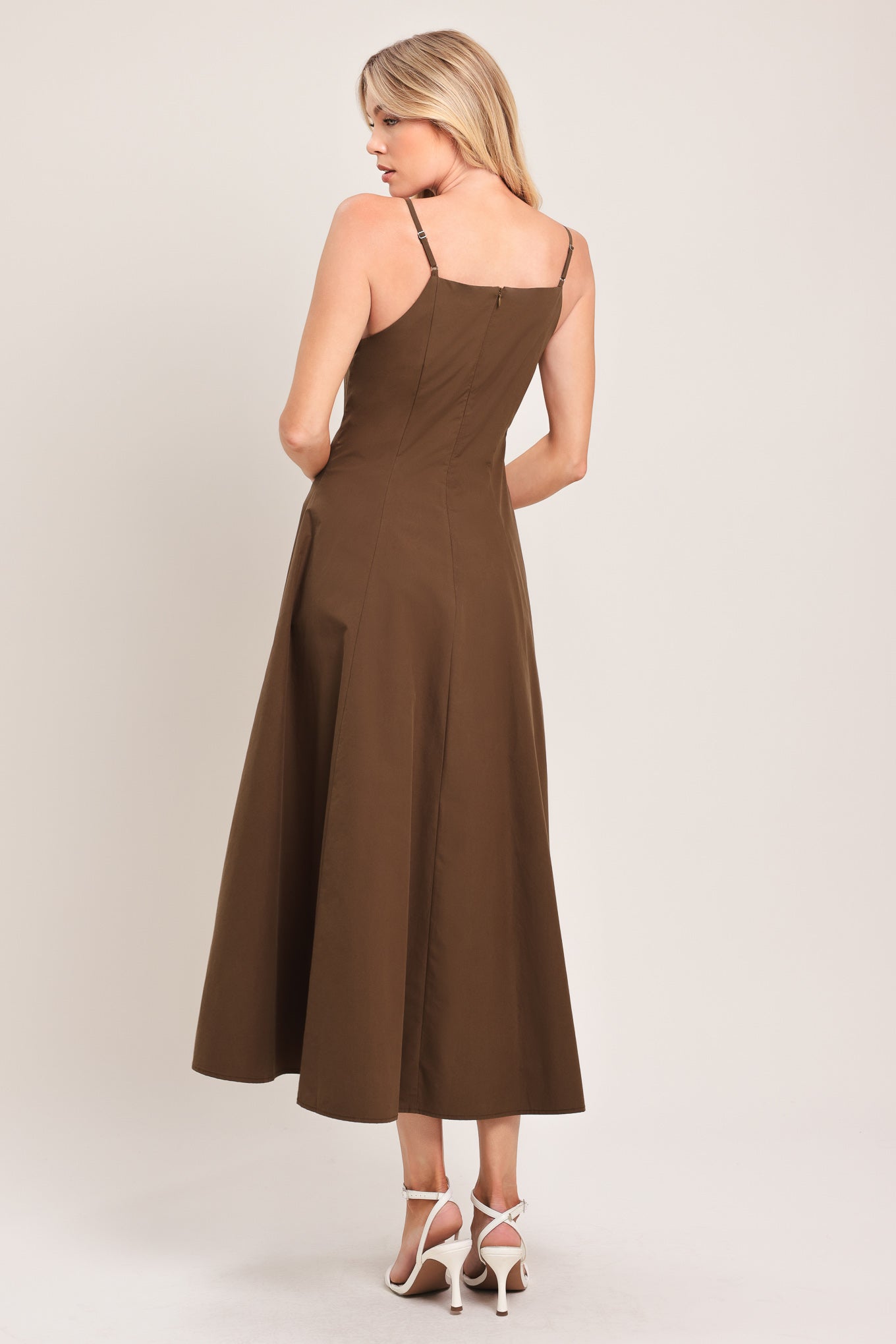 EARTHY GRACE WOVEN MIDI DRESS Flying Tomato