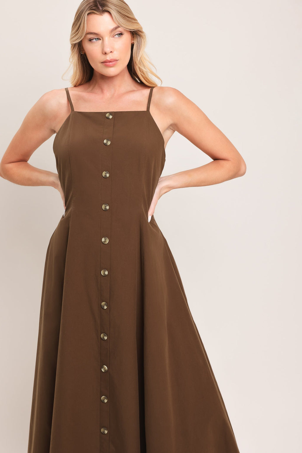 EARTHY GRACE WOVEN MIDI DRESS Flying Tomato