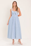 FRESH DAY STRIPE WOVEN MIDI DRESS Flying Tomato