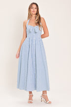 FRESH DAY STRIPE WOVEN MIDI DRESS Flying Tomato