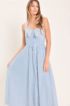 FRESH DAY STRIPE WOVEN MIDI DRESS Flying Tomato