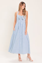FRESH DAY STRIPE WOVEN MIDI DRESS Flying Tomato