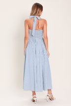 FRESH DAY STRIPE WOVEN MIDI DRESS Flying Tomato