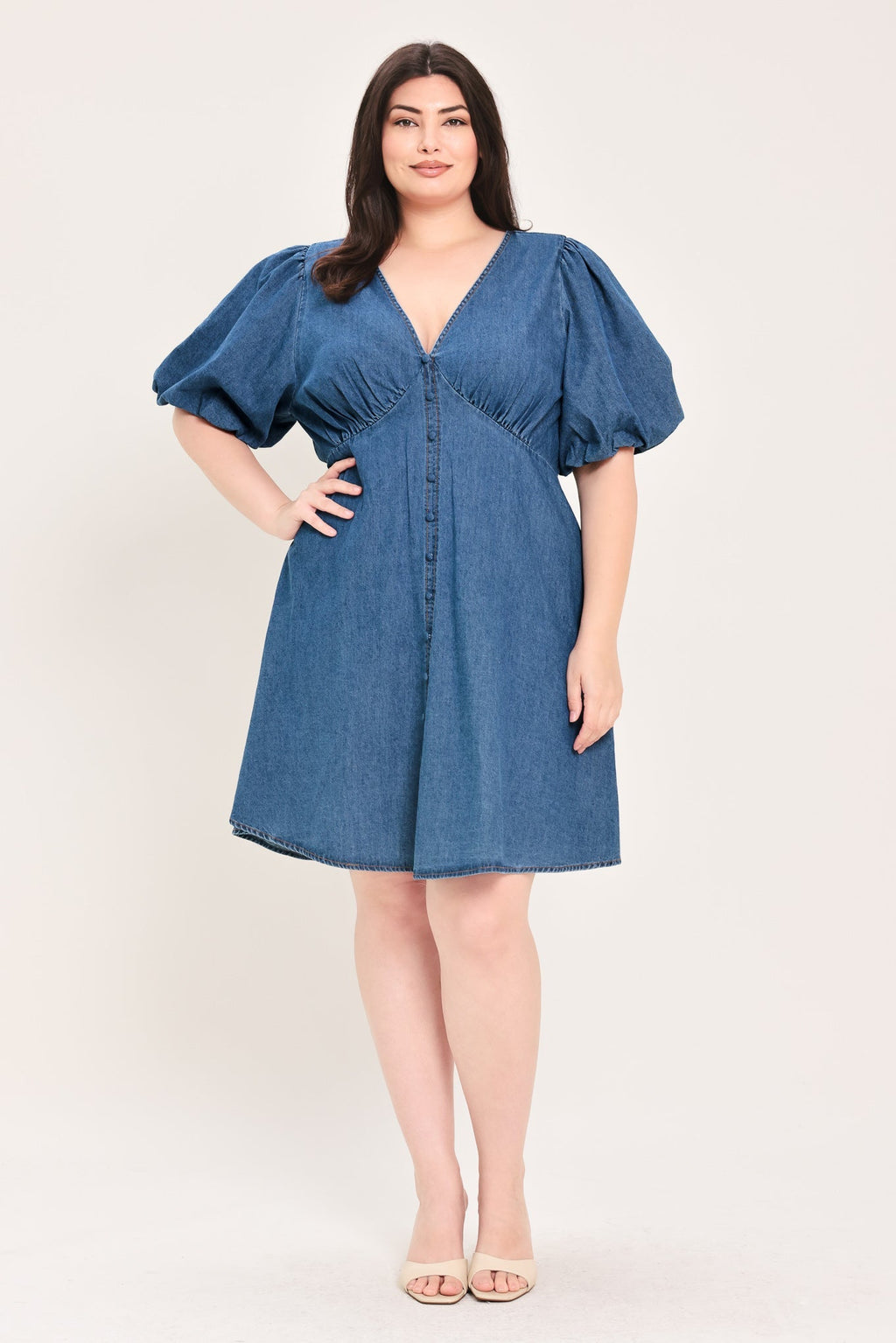 SOFT GIRL DENIM MINI DRESS Flying Tomato