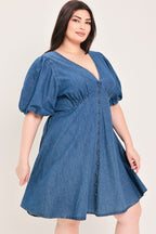 SOFT GIRL DENIM MINI DRESS Flying Tomato