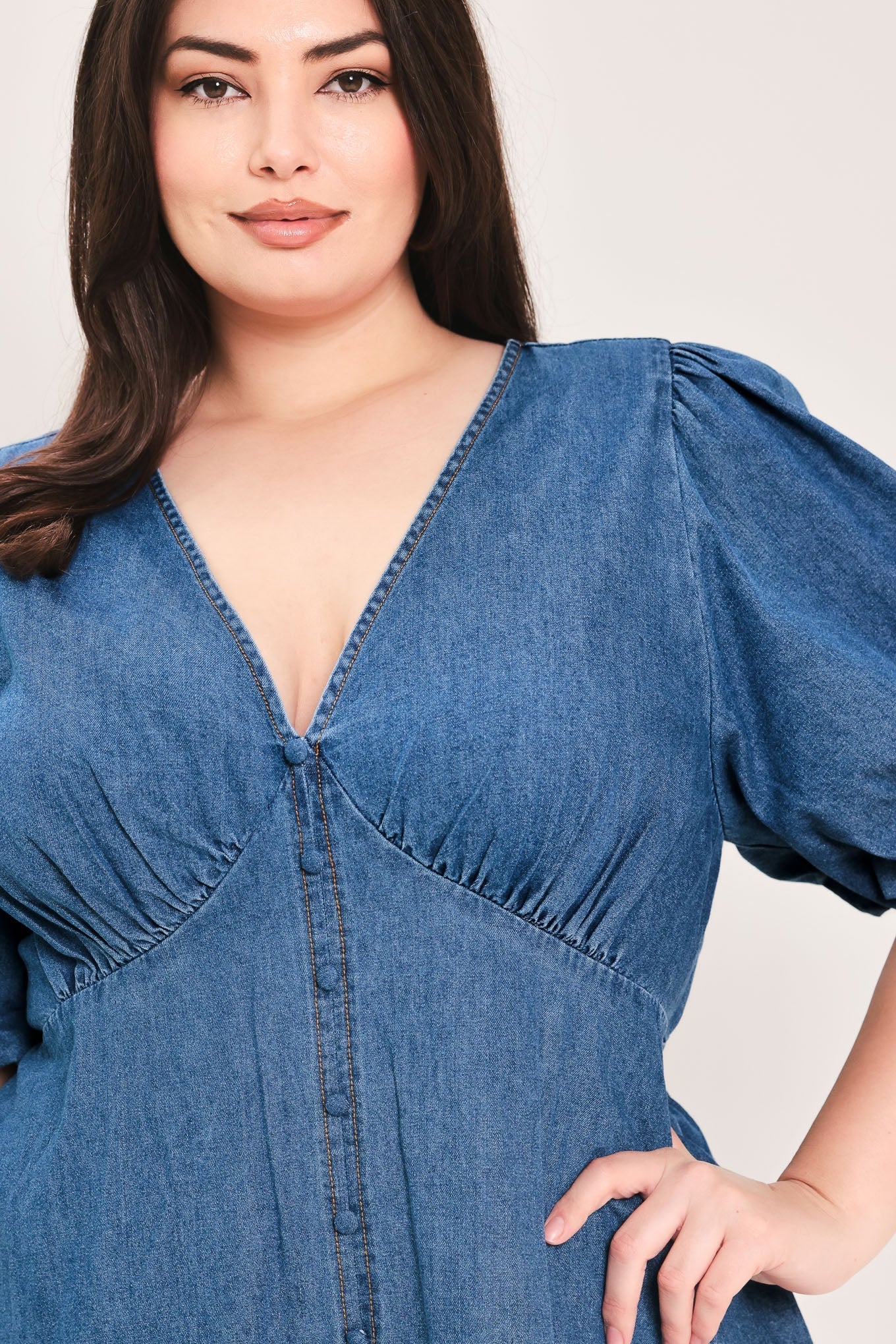 SOFT GIRL DENIM MINI DRESS Flying Tomato
