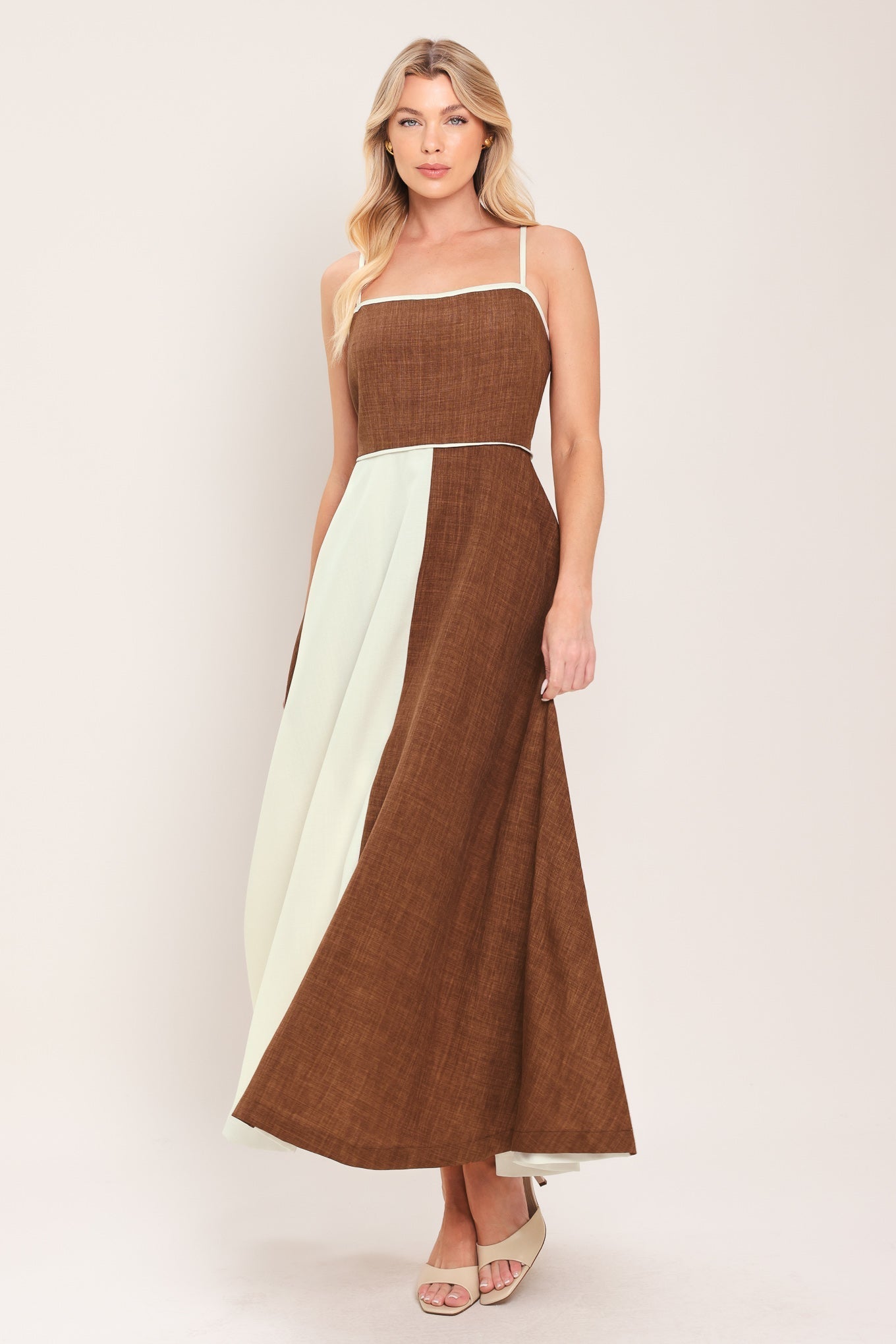 SIENNA FORM WOVEN MIDI DRESS Flying Tomato
