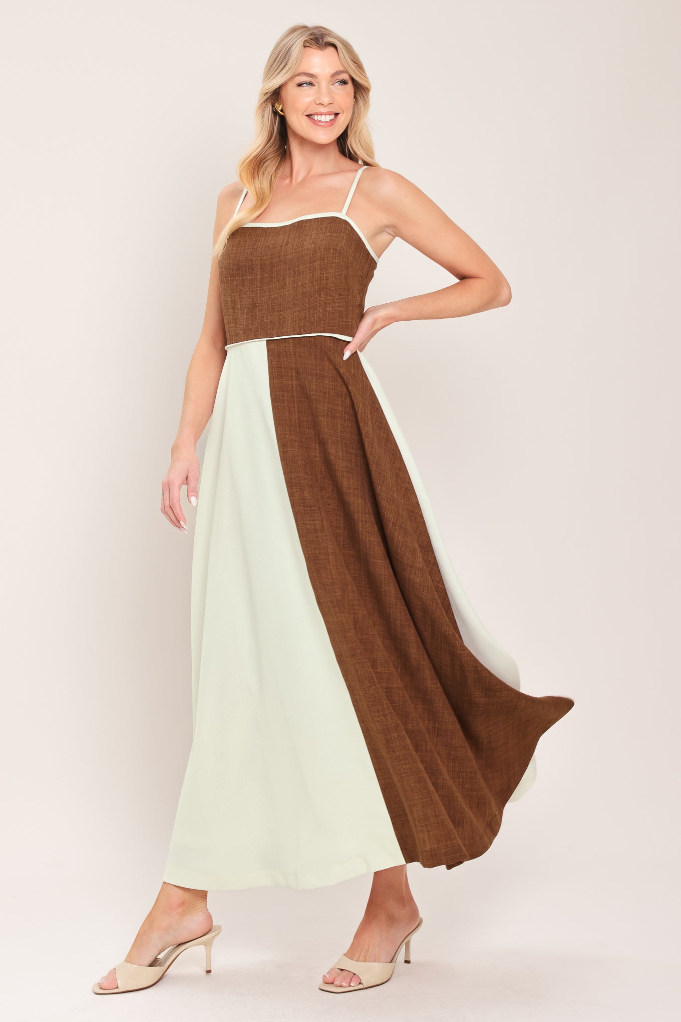 SIENNA FORM WOVEN MIDI DRESS Flying Tomato