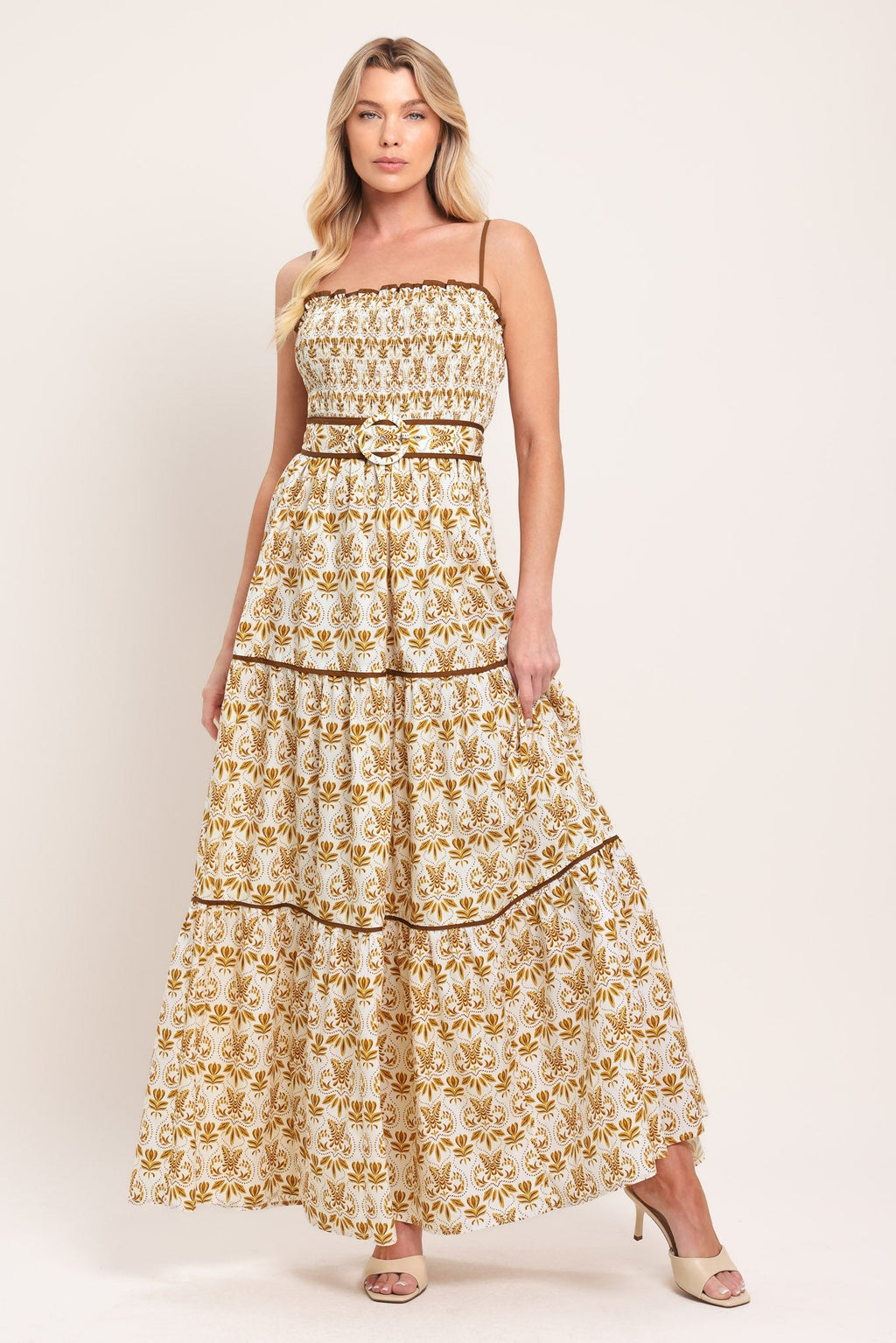 DAINTY FLORA WOVEN MAXI DRESS Flying Tomato