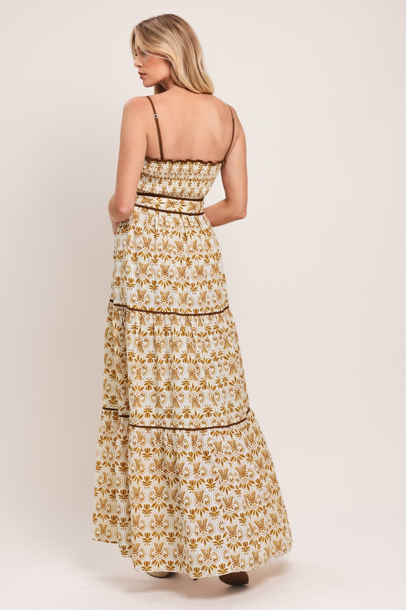 DAINTY FLORA WOVEN MAXI DRESS Flying Tomato