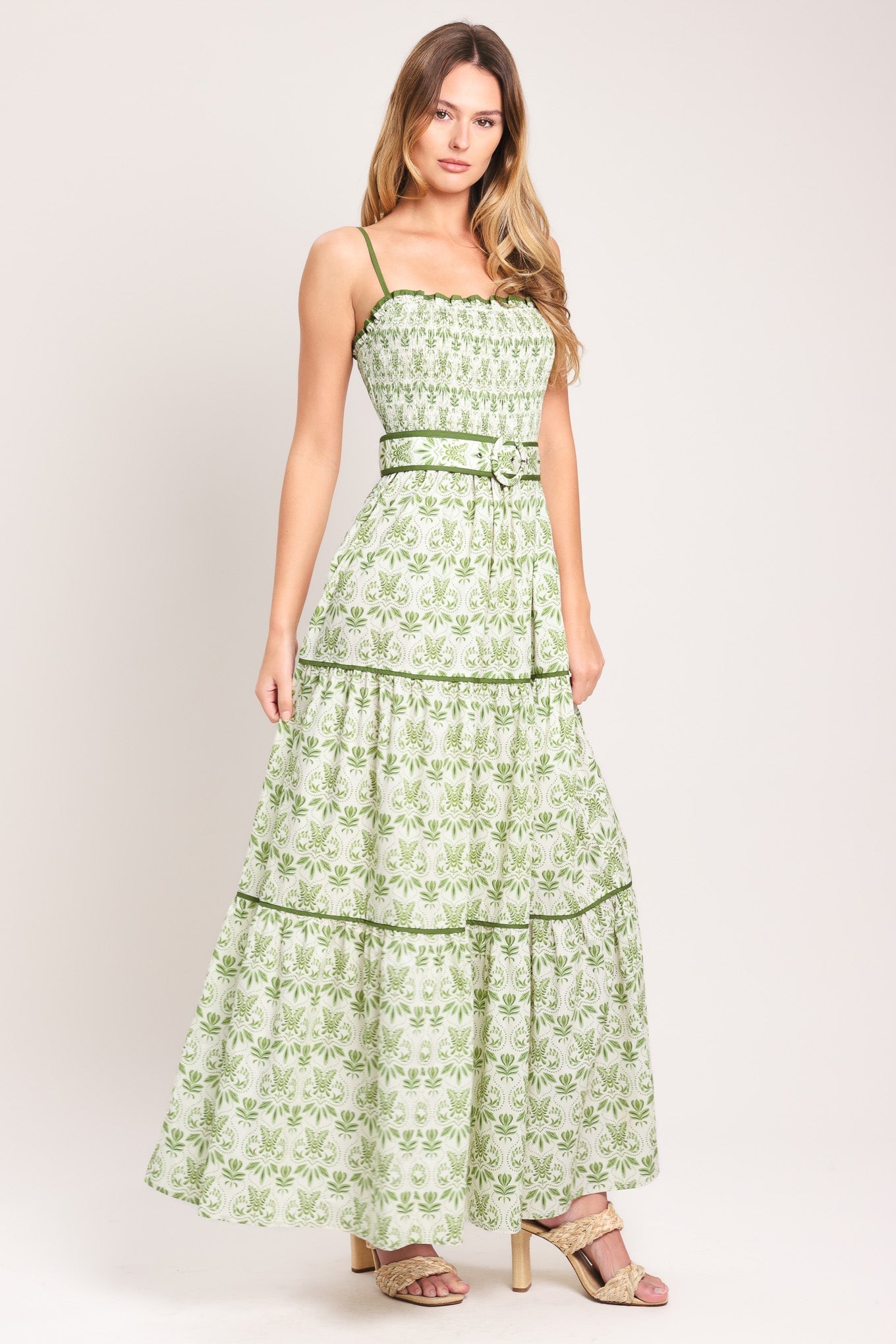 DAINTY FLORA WOVEN MAXI DRESS Flying Tomato