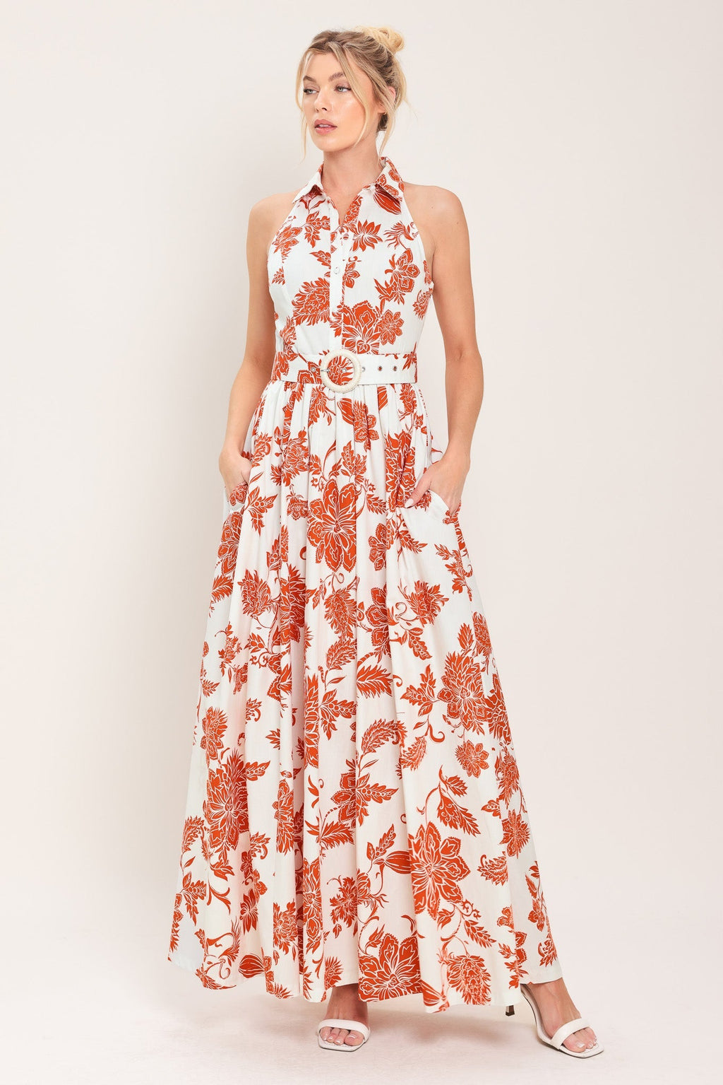 PORTOFINO SUN WOVEN MAXI DRESS Flying Tomato