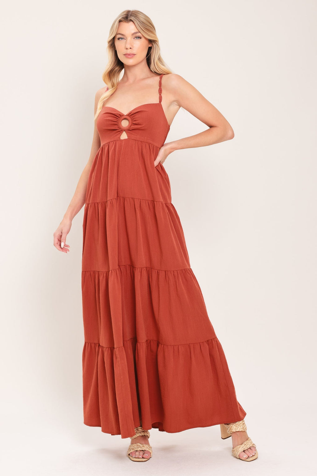 AMBER WAVE WOVEN MAXI DRESS Flying Tomato