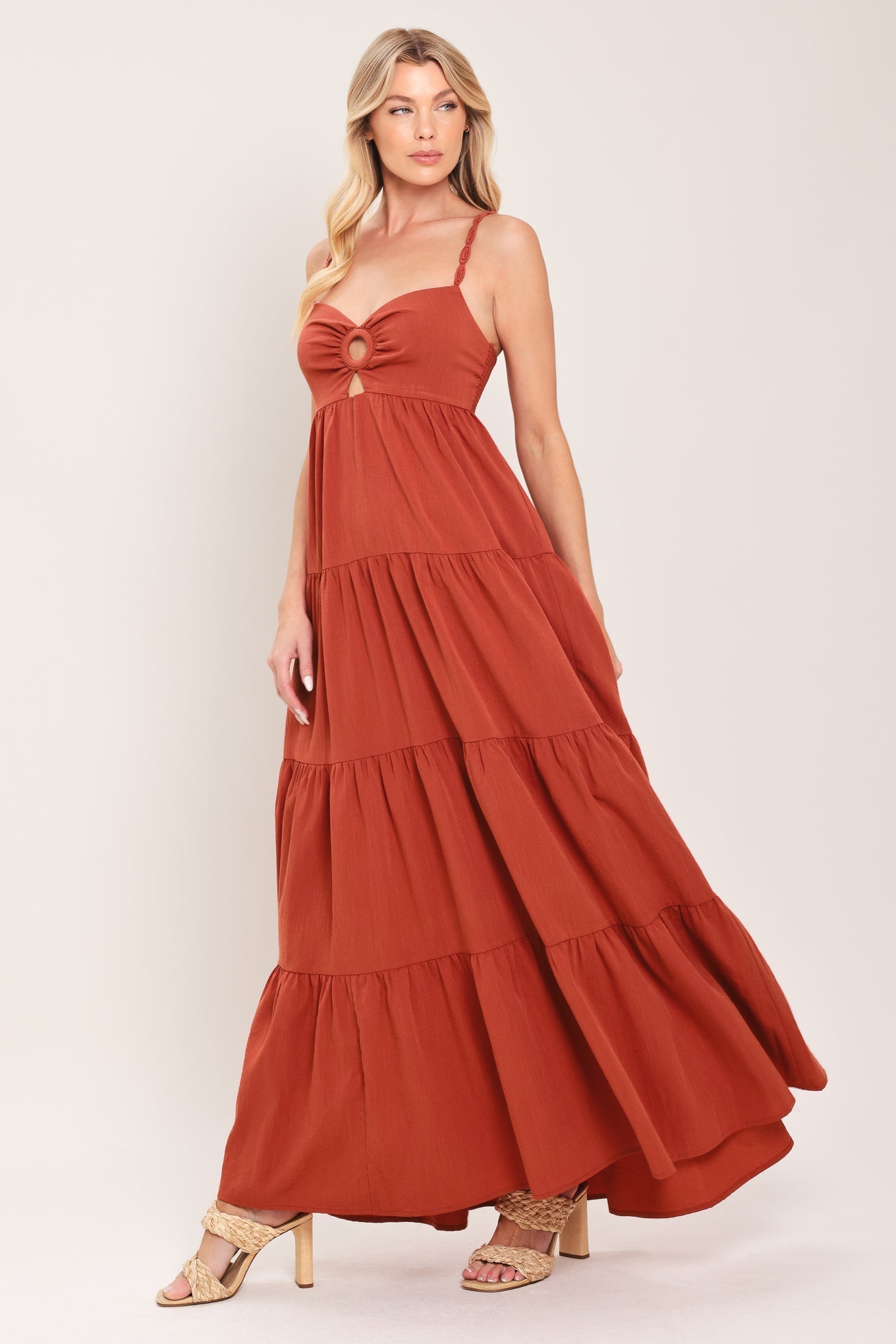 AMBER WAVE WOVEN MAXI DRESS Flying Tomato