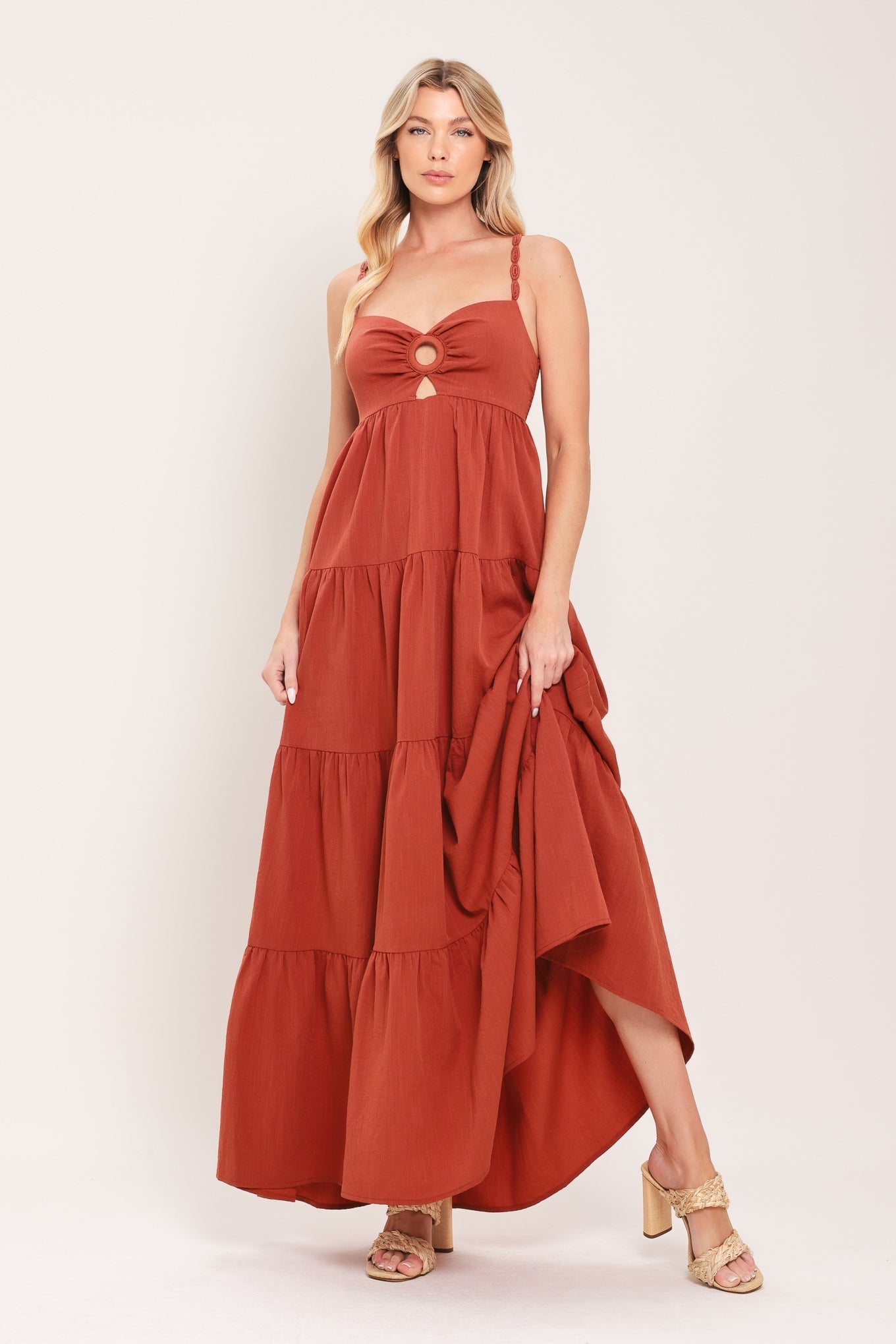 AMBER WAVE WOVEN MAXI DRESS Flying Tomato