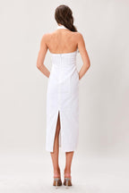 LUXE ESSENCE WOVEN MIDI DRESS Flying Tomato