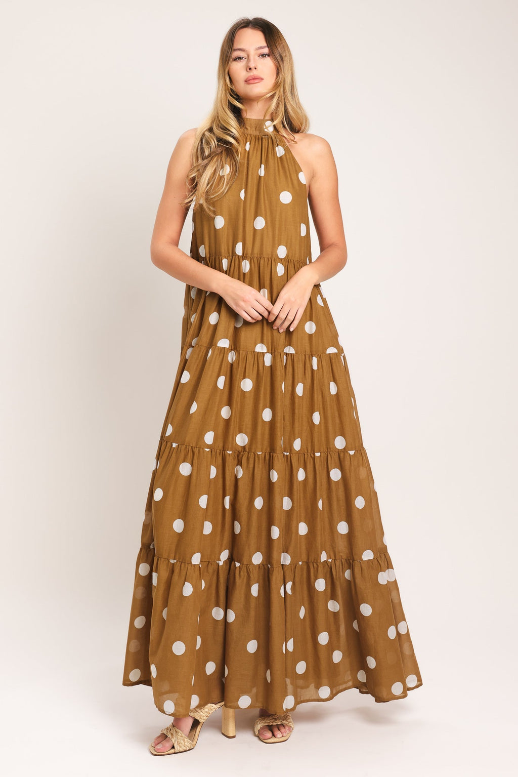 HONEY POLKA WOVEN MAXI DRESS Flying Tomato