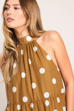 HONEY POLKA WOVEN MAXI DRESS Flying Tomato