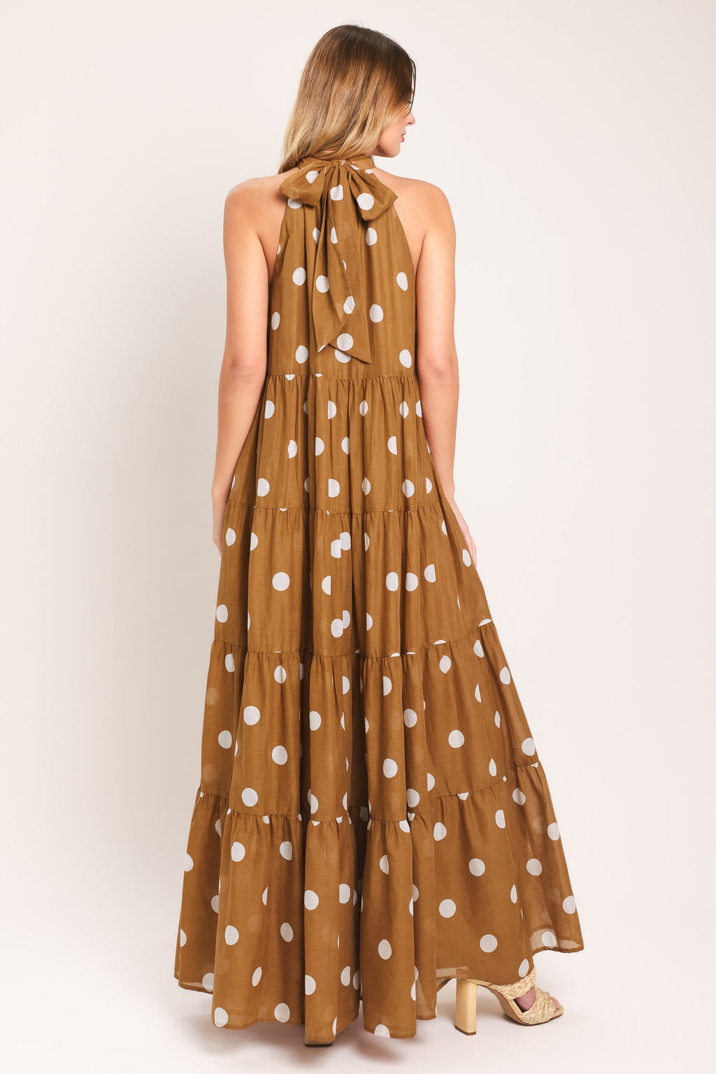 HONEY POLKA WOVEN MAXI DRESS Flying Tomato