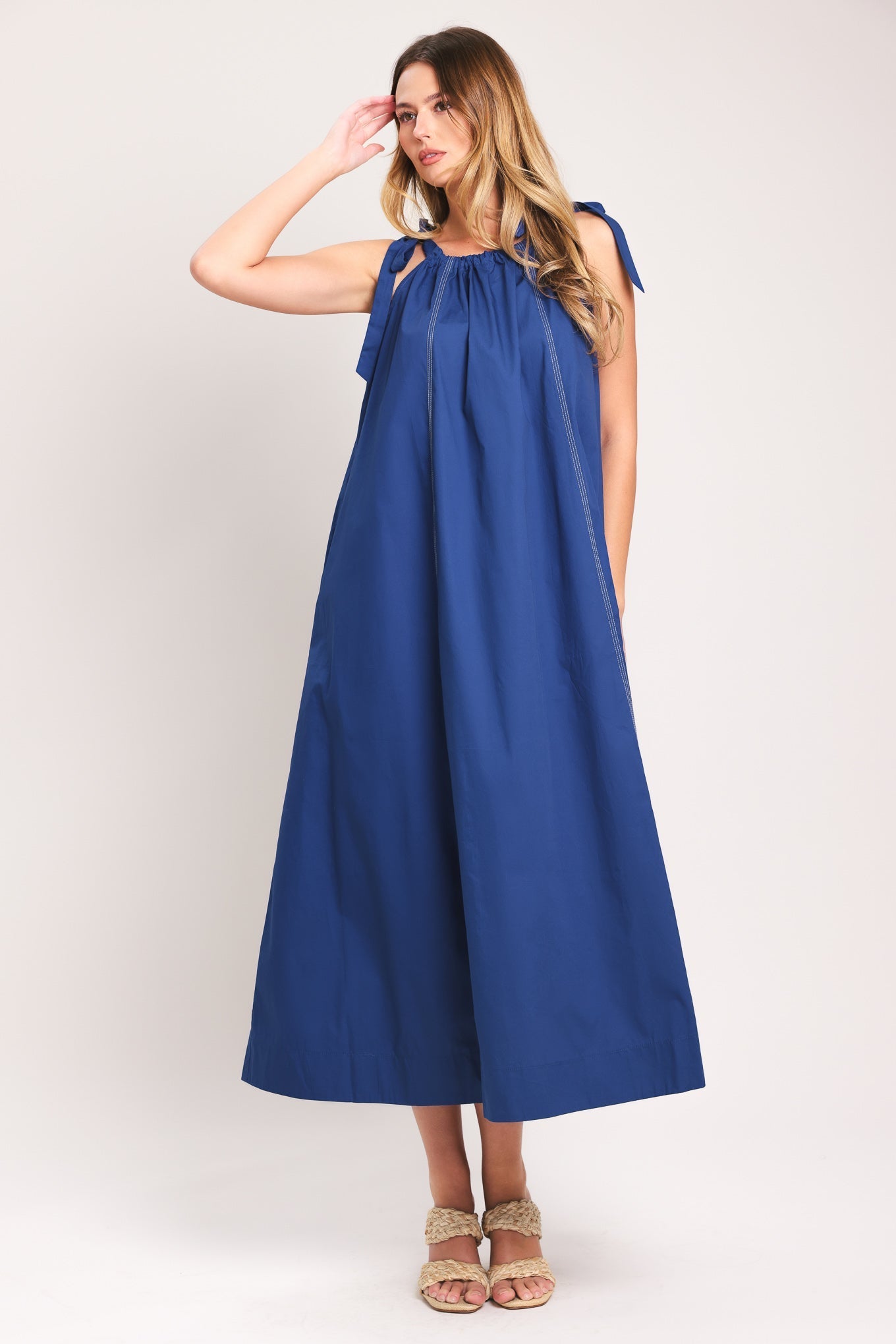 COASTAL EASE WOVEN MIDI DRESS Flying Tomato