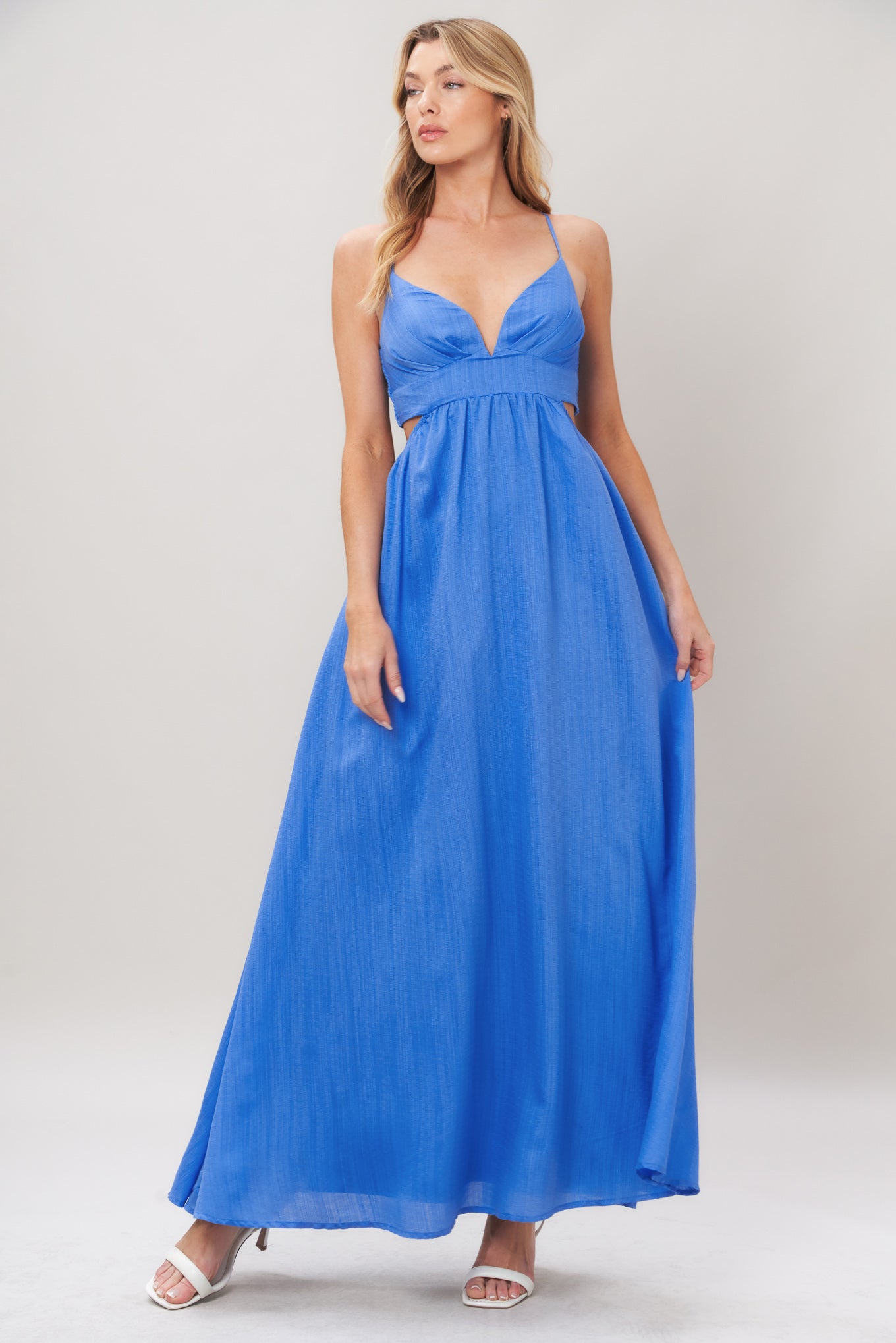AZURE TEMPTATION WOVEN MAXI DRESS Flying Tomato
