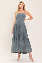 EASYGOING ROMANCE DENIM MIDI DRESS Flying Tomato