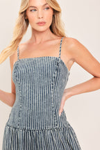 EASYGOING ROMANCE DENIM MIDI DRESS Flying Tomato