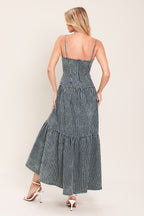 EASYGOING ROMANCE DENIM MIDI DRESS Flying Tomato