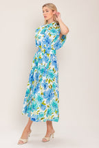 MODERN BLOOM WOVEN MIDI DRESS Flying Tomato