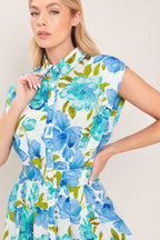 MODERN BLOOM WOVEN MIDI DRESS Flying Tomato