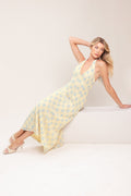 DELICATE BLOOM HALTER WOVEN LACE MIDI DRESS Flying Tomato