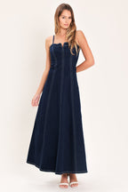 DENIM CORSET MIDI DRESS Flying Tomato