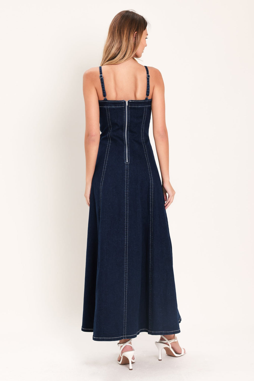 DENIM CORSET MIDI DRESS Flying Tomato