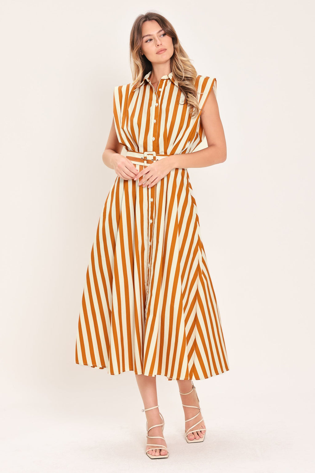 SUNSET MARINA WOVEN MIDI DRESS
