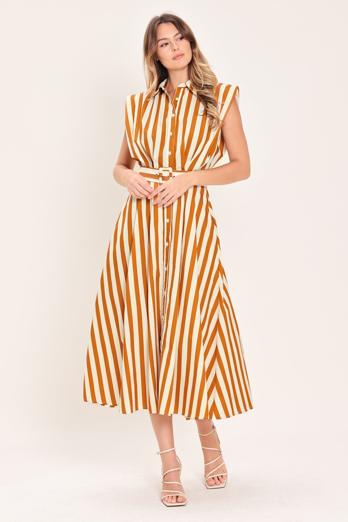 SUNSET MARINA WOVEN MIDI DRESS