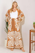 AWAITING LOVE WOVEN KIMONO COVER UP AND PANT SET Flying Tomato