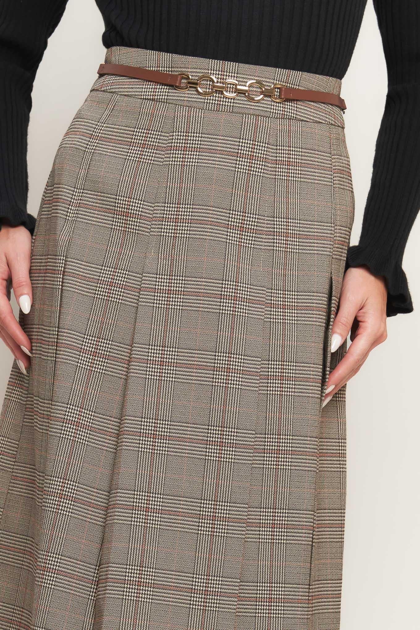 BRITISH TRACE WOVEN MIDI SKIRT Flying Tomato