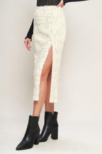 MADE YOU MY WORLD WOVEN MIDI SKIRT Flying Tomato