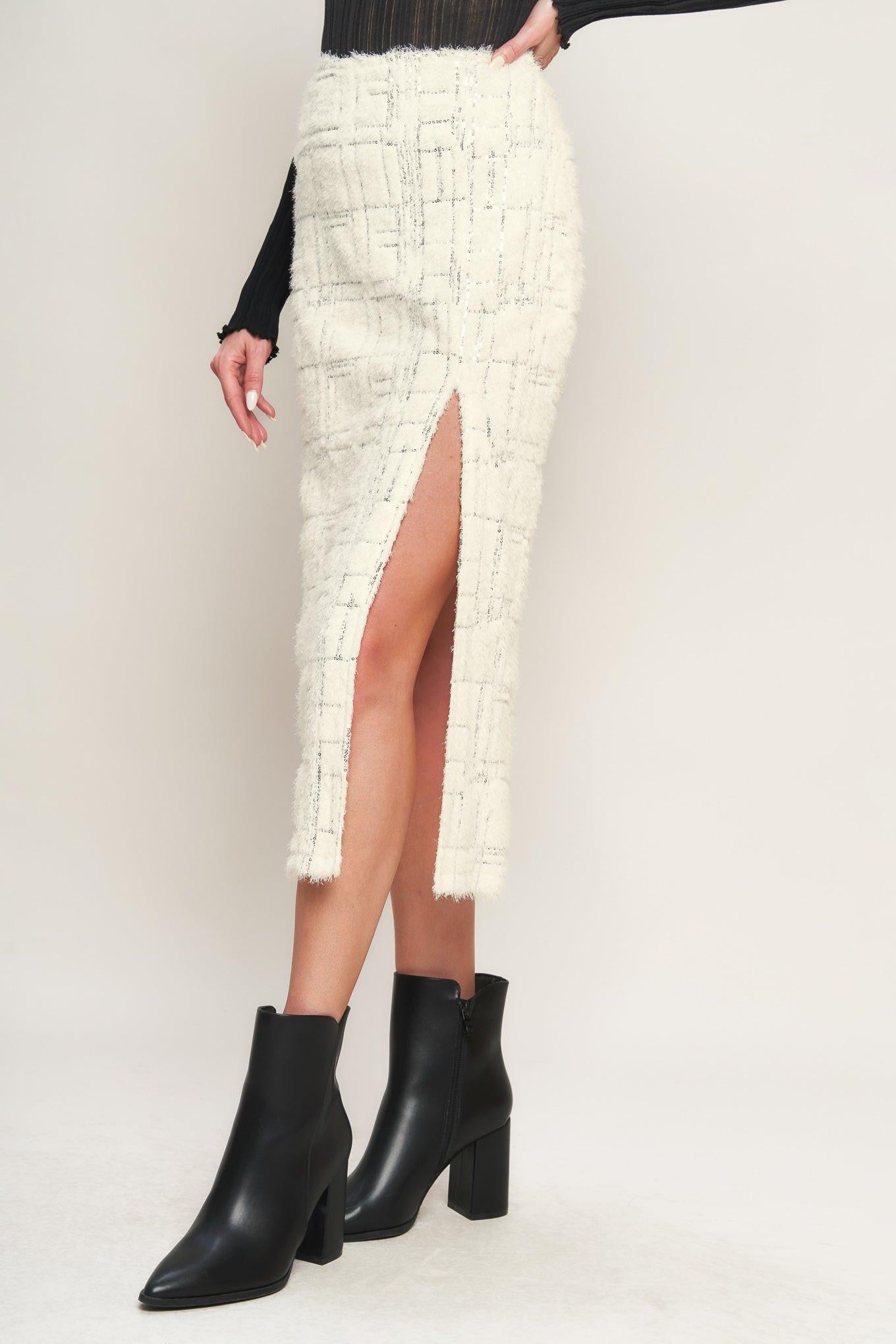 MADE YOU MY WORLD WOVEN MIDI SKIRT Flying Tomato