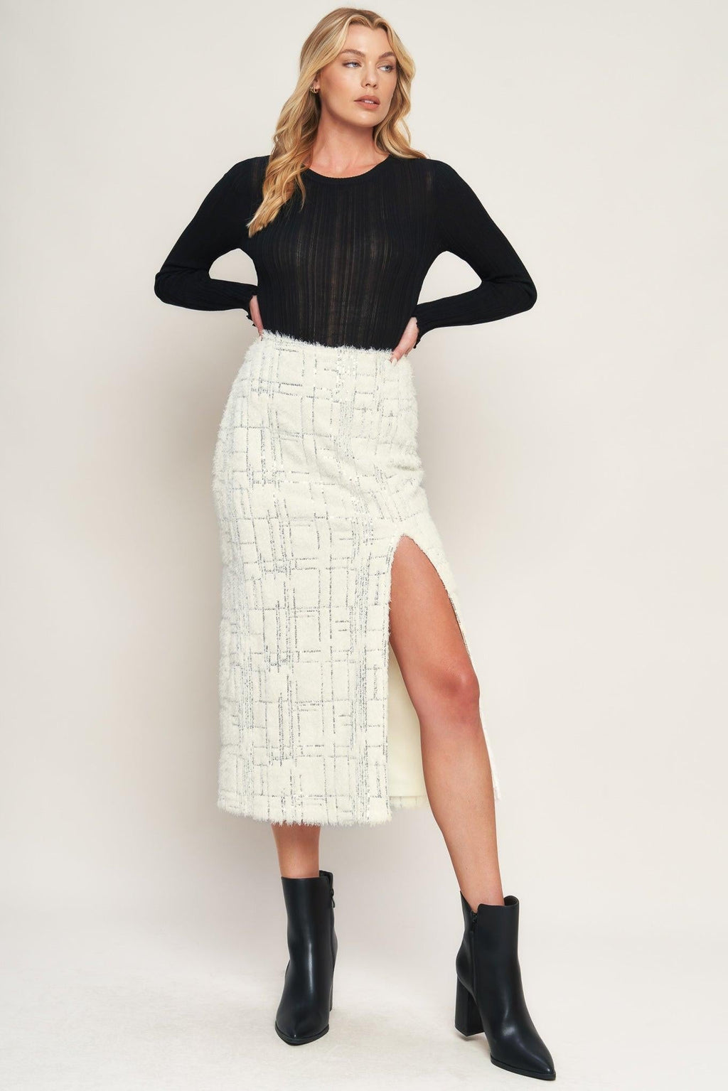 MADE YOU MY WORLD WOVEN MIDI SKIRT Flying Tomato
